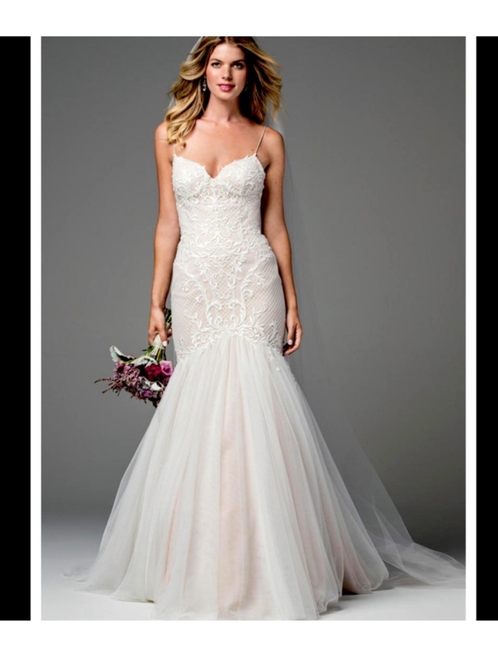 Watters Ivory Lace Mermaid Wedding Dress